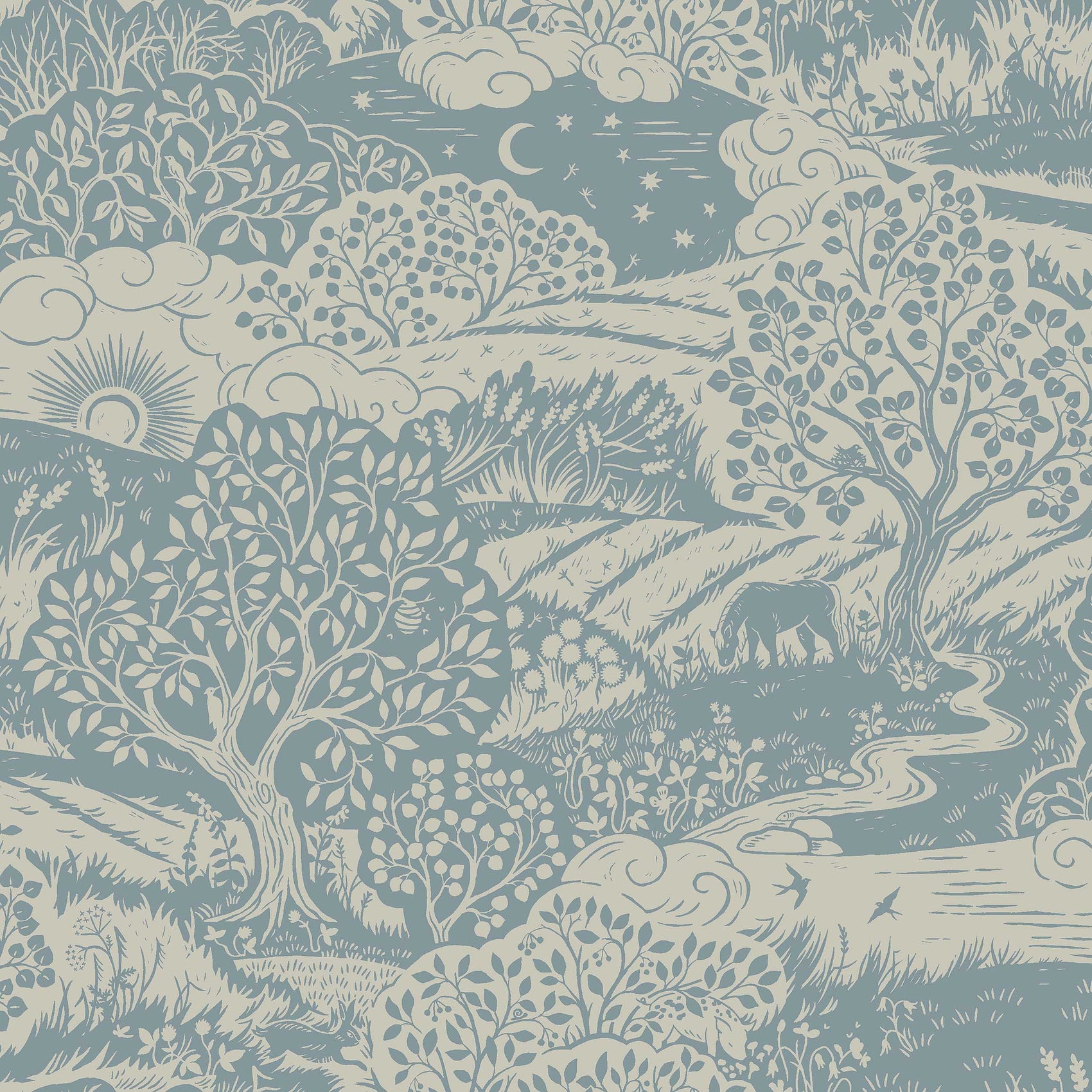 Blauw Toile de Jouy - BS28-0158 - Image1 - Nordic Folks - 5828