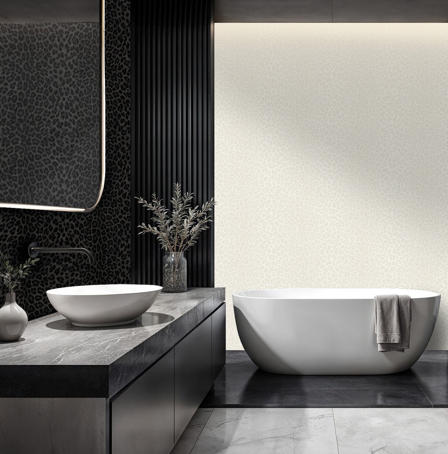 ZM31-0081 - Zwart Panterprint Vinylbehang - Philipp Plein 2